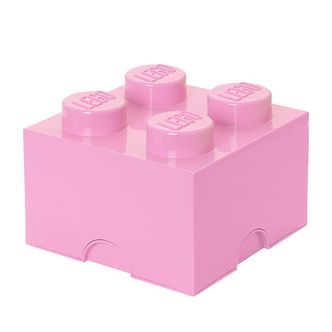 LEGOÂ® Storage Opbevaringsboks - 4 Knopper - 25x25x18 - Lyserød
