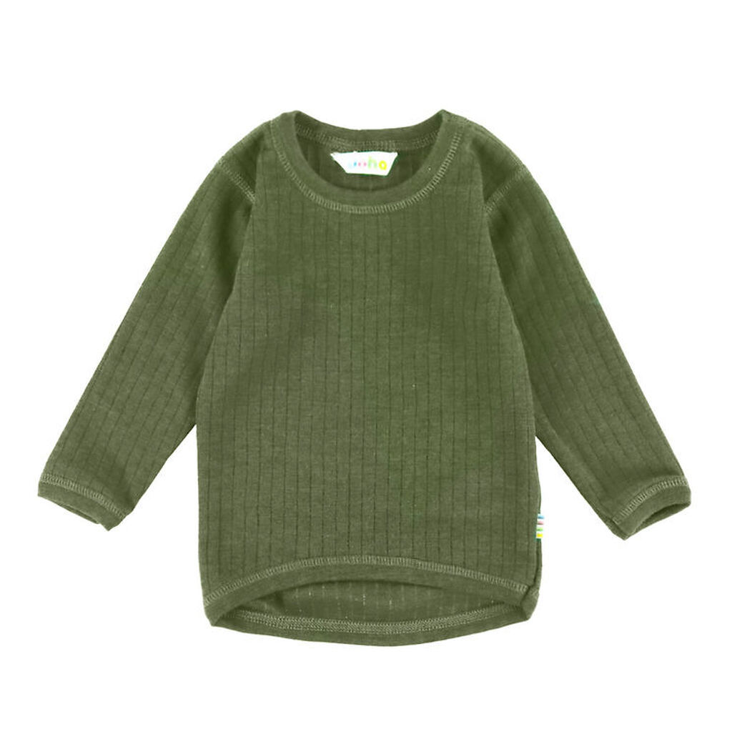 Joha Bluse - Uld - Rib - Mørk Oliven