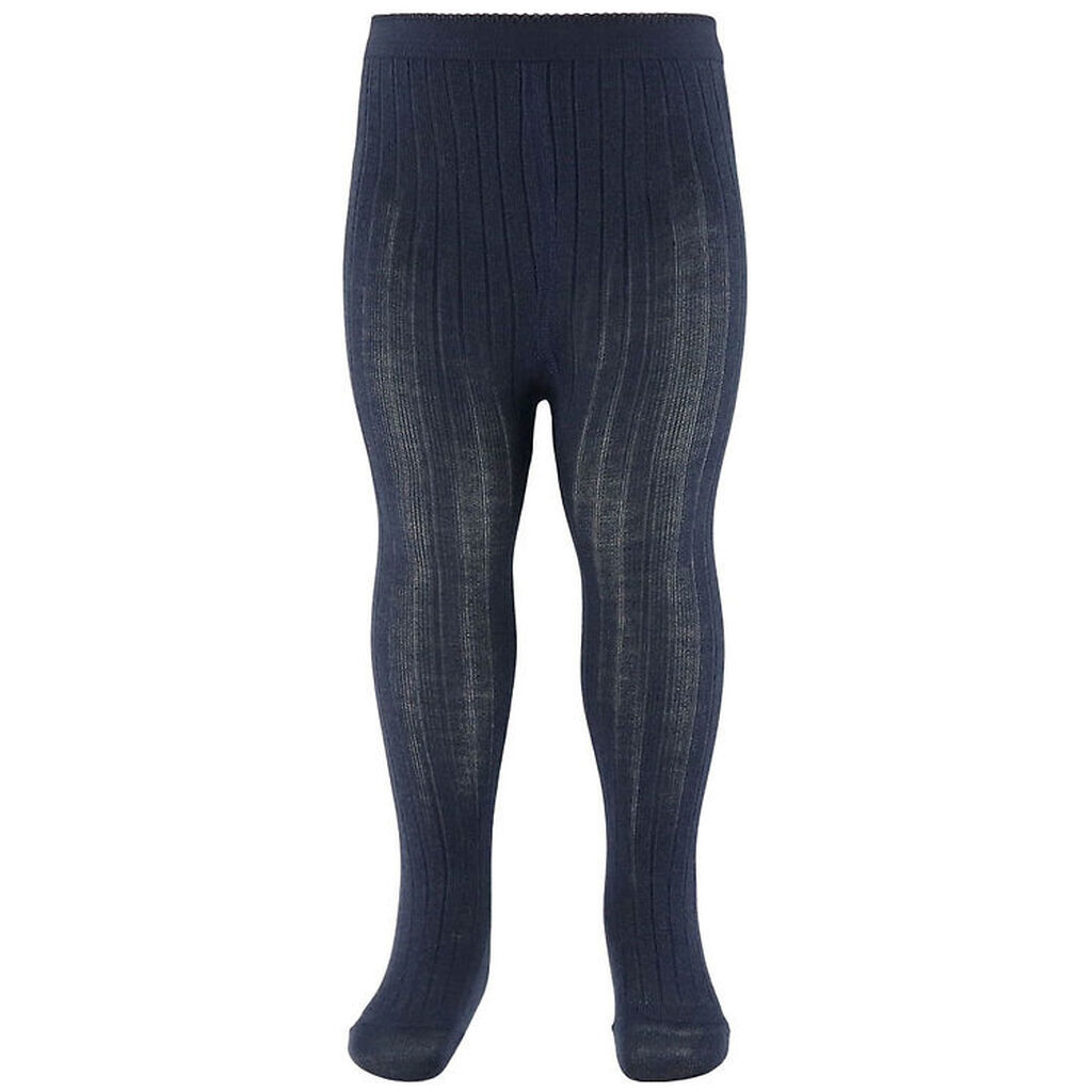 MP Strømpebukser - Uld - Rib - Navy