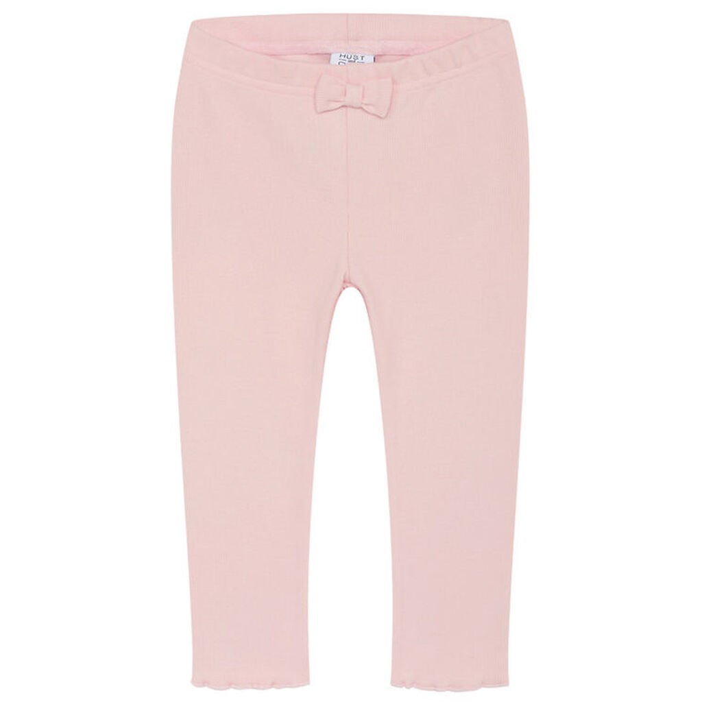 Hust and Claire Leggings - Rib - Le - Icy Pink m. Sløjfe
