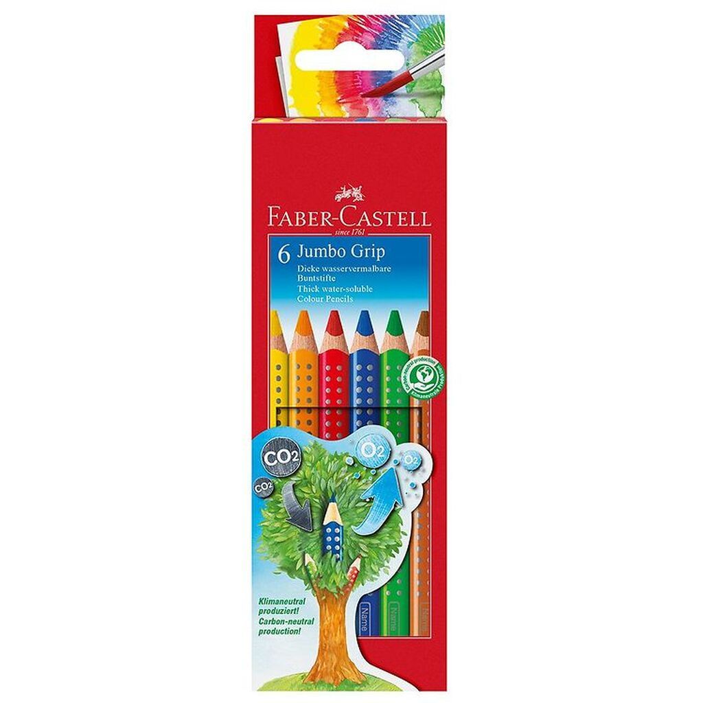 Faber-Castell Farveblyanter - Jumbo Grip - Akvarel - 6 stk - Mul