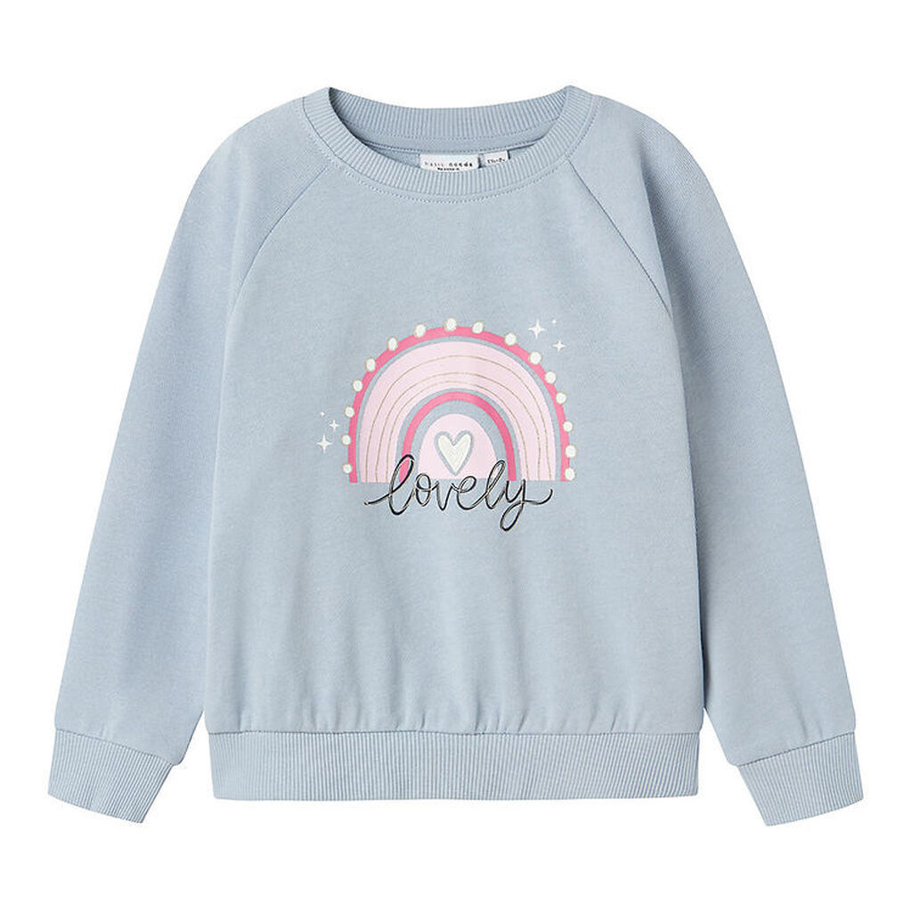Name It Sweatshirt - NmfVenus - Subdued Blue/Love m. Print