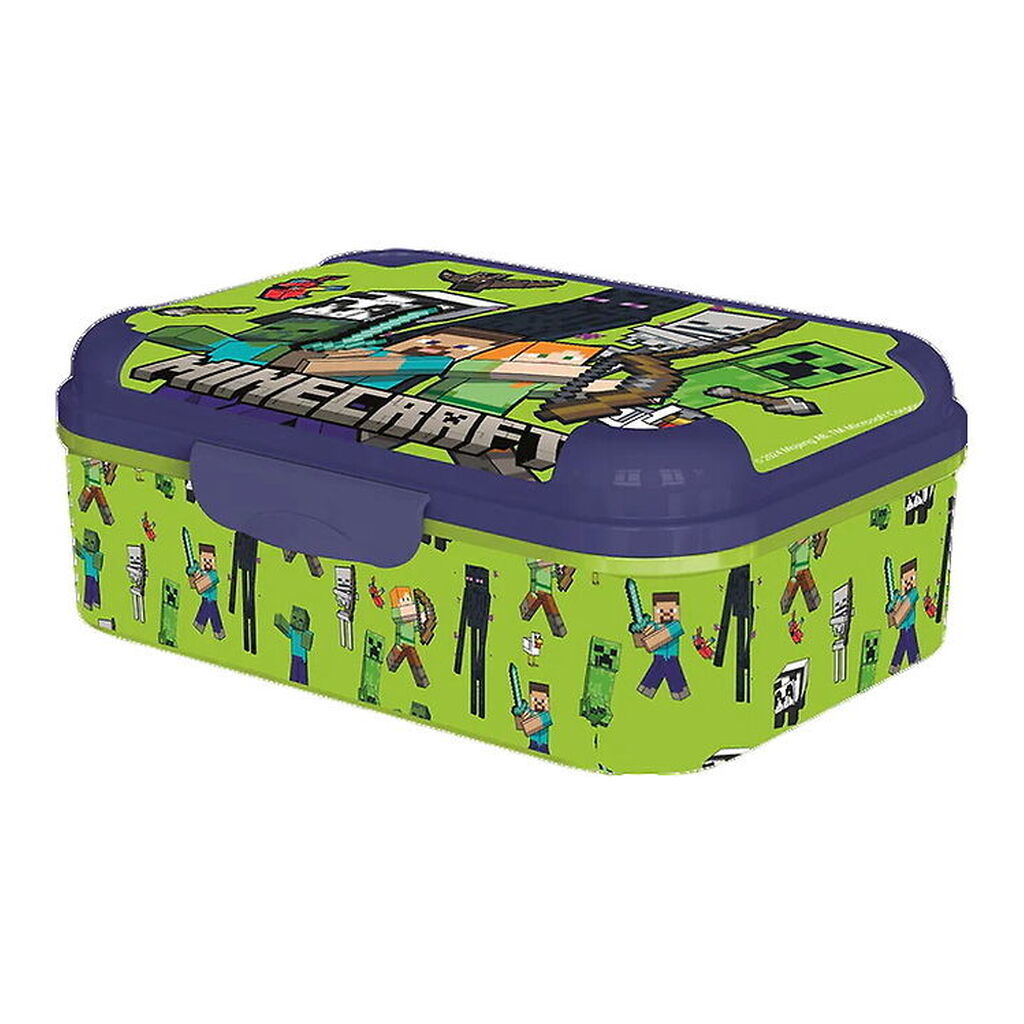 Minecraft Madkasse - Asker Lunch Box - Grøn/Blå