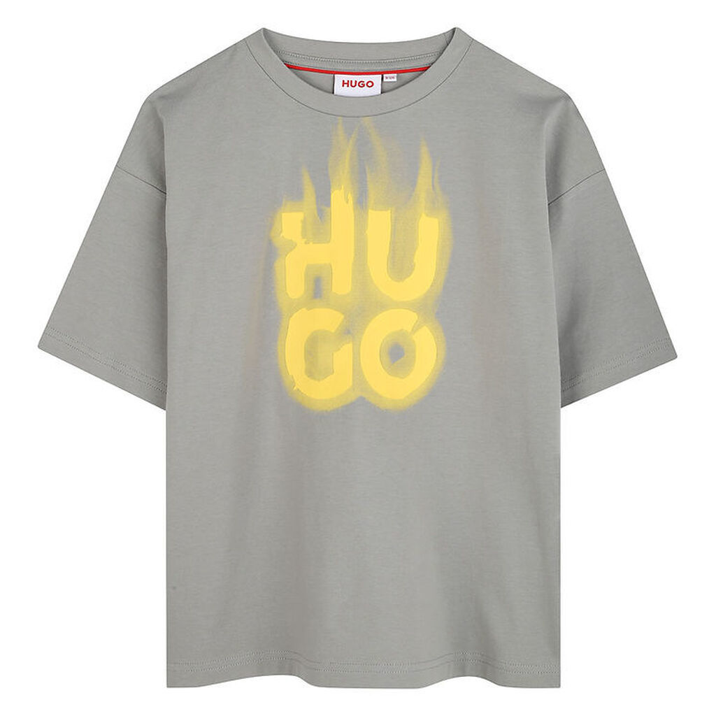 HUGO T-shirt - Ultimate Gray m. Gul