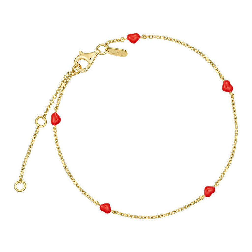 Design Letters Armbånd - Little Big Love - Guld/Rød