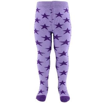 Fuzzies Strømpebukser - Lavendel m. Lilla Stjerner