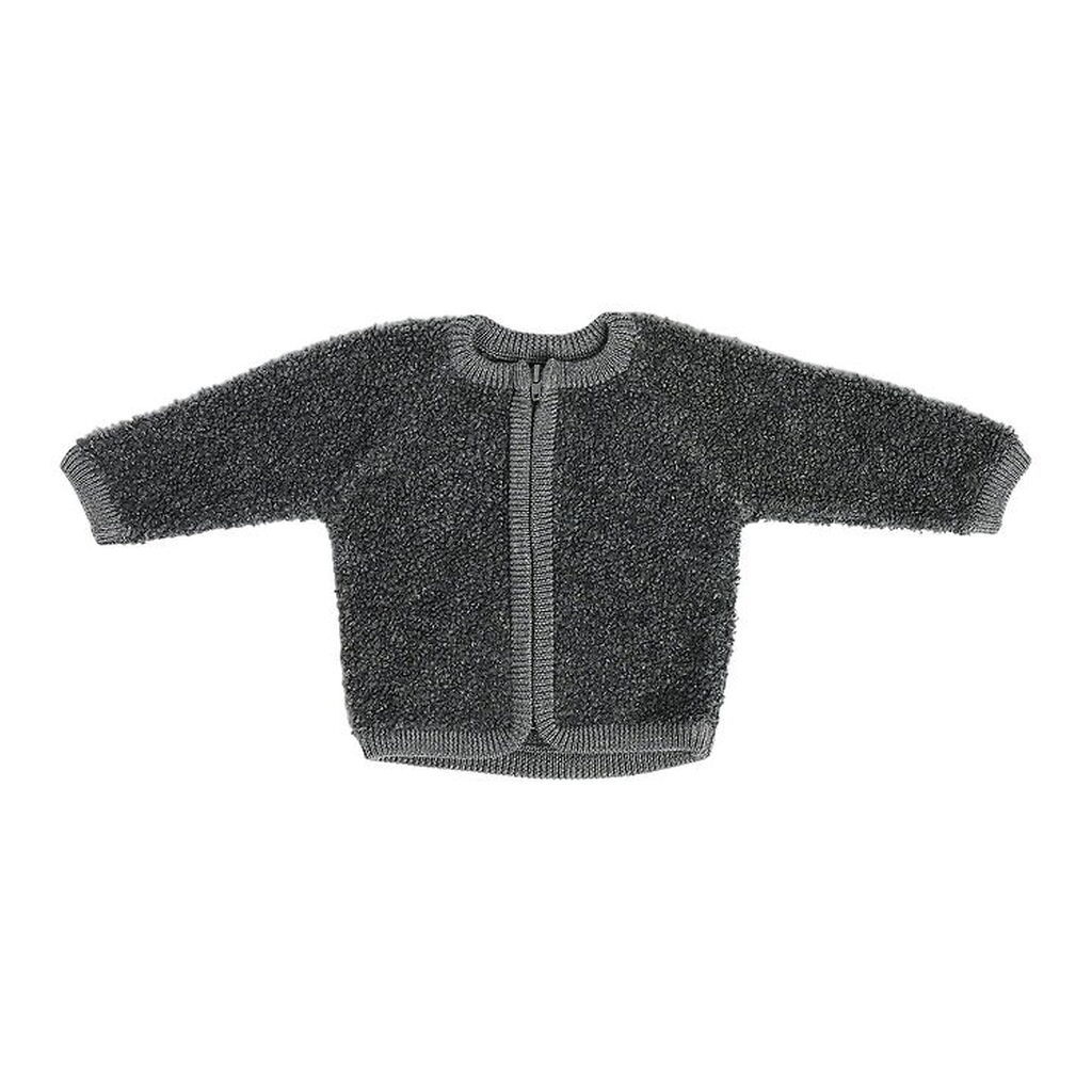 Smallstuff Cardigan m Lynlås - Uld - Grey Melange