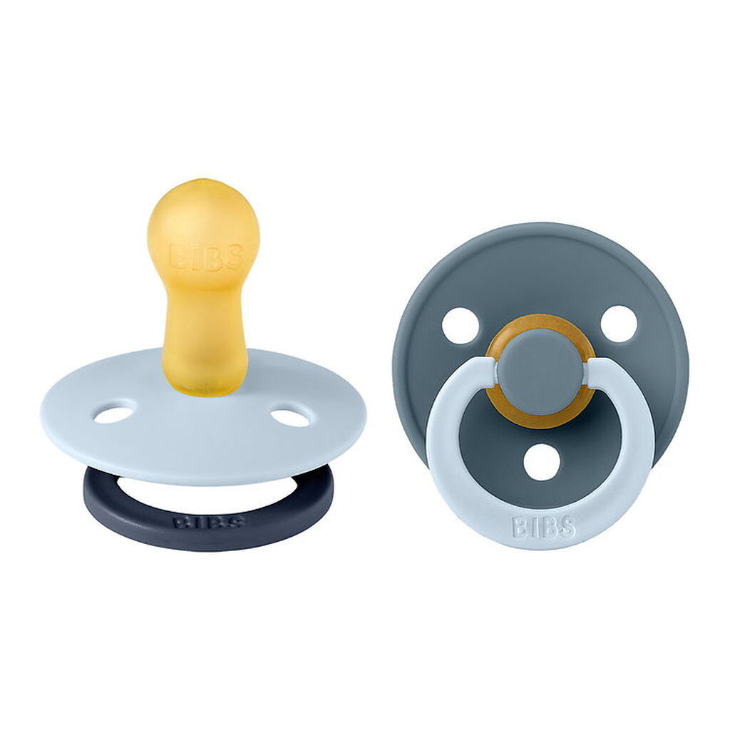 BIBS Colour Sutter - Str. 2 - 2-pak - Rund - Baby Blue Petrol