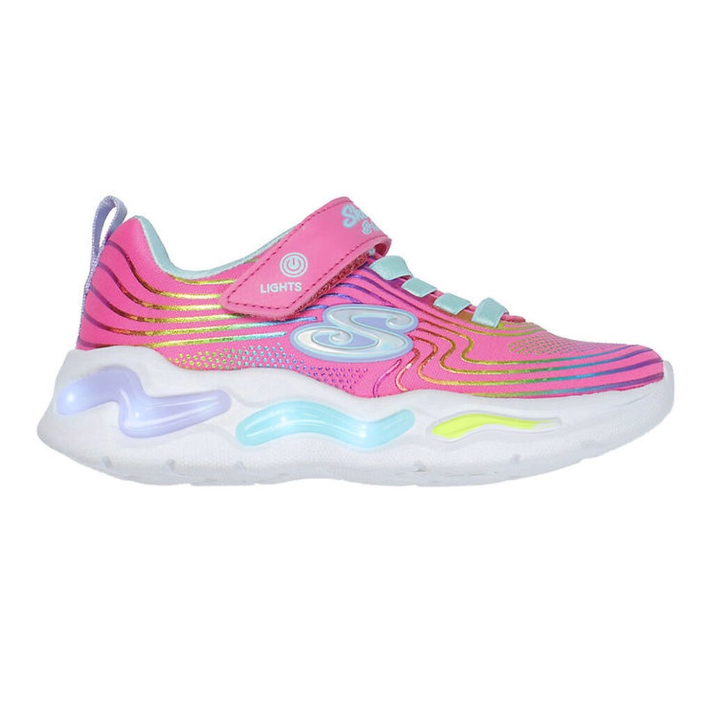 Skechers Sko m. Lys - Wavy Beams - Pink/Multi
