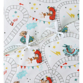 Nørgaard Madsens Sengetøj - Junior - Hvid m. Rutsjebane