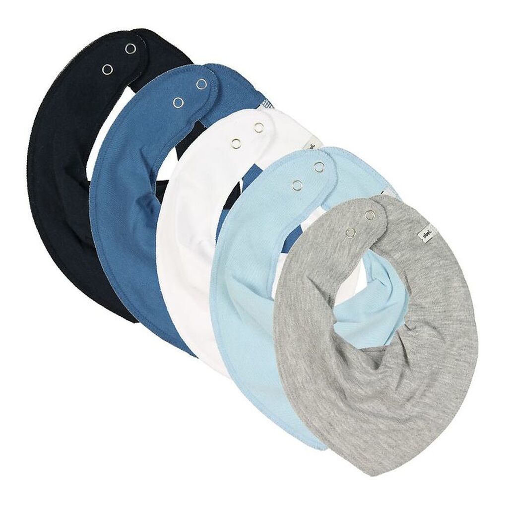 Pippi Savlesmække - Spids - 5-pak - Gråmeleret/Blå/Hvid