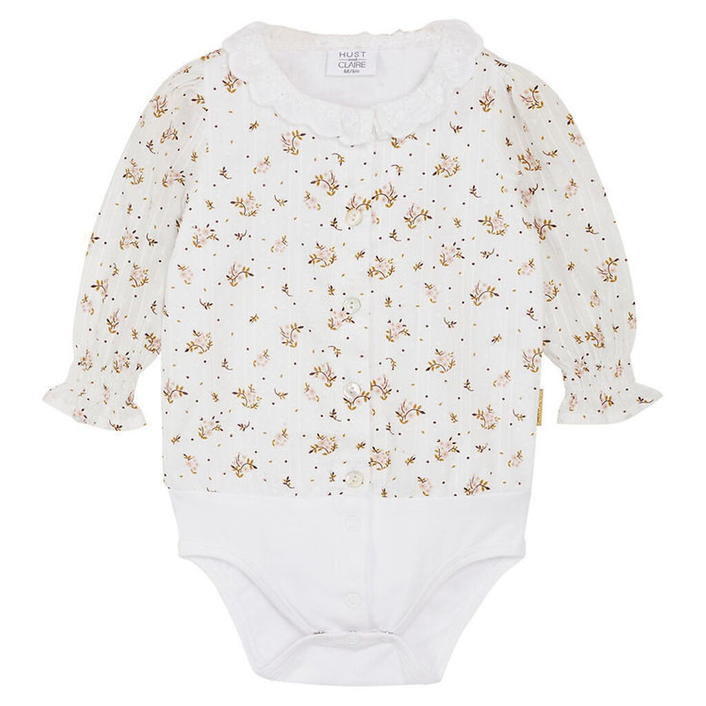 Hust and Claire Skjortebody l/æ - Bernadette - Sugar m. Blomster