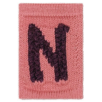 Smallstuff Strikket Bogstav - N - Rosa Alfabet