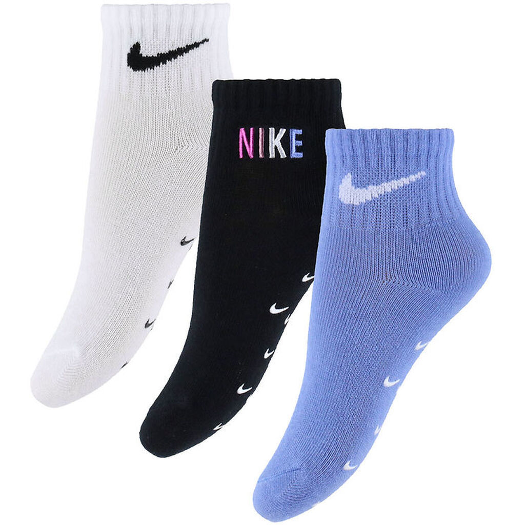Nike Strømper - 3-pak - Non-Slip - Hvid/Sort/Blå