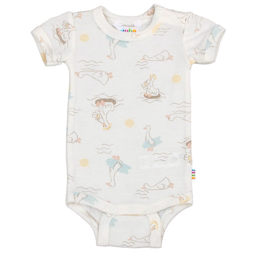 Joha Body k/æ - Uld/Silke - Off White m. Print