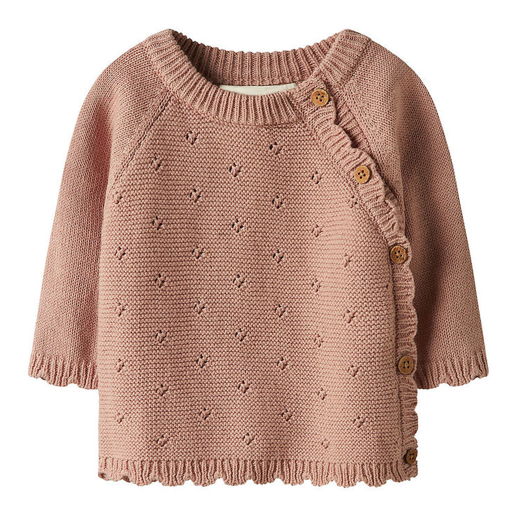 Lil' Atelier Bluse - Strik/Hulmønster - NbfLaguna - Misty Rose