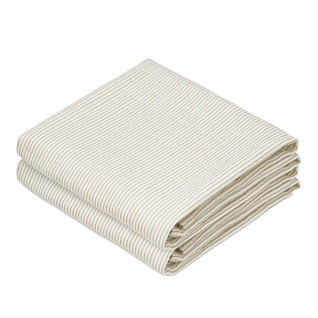Cam Cam Stofbleer - 70x70 cm - 2-pak - Classic Stripes Camel