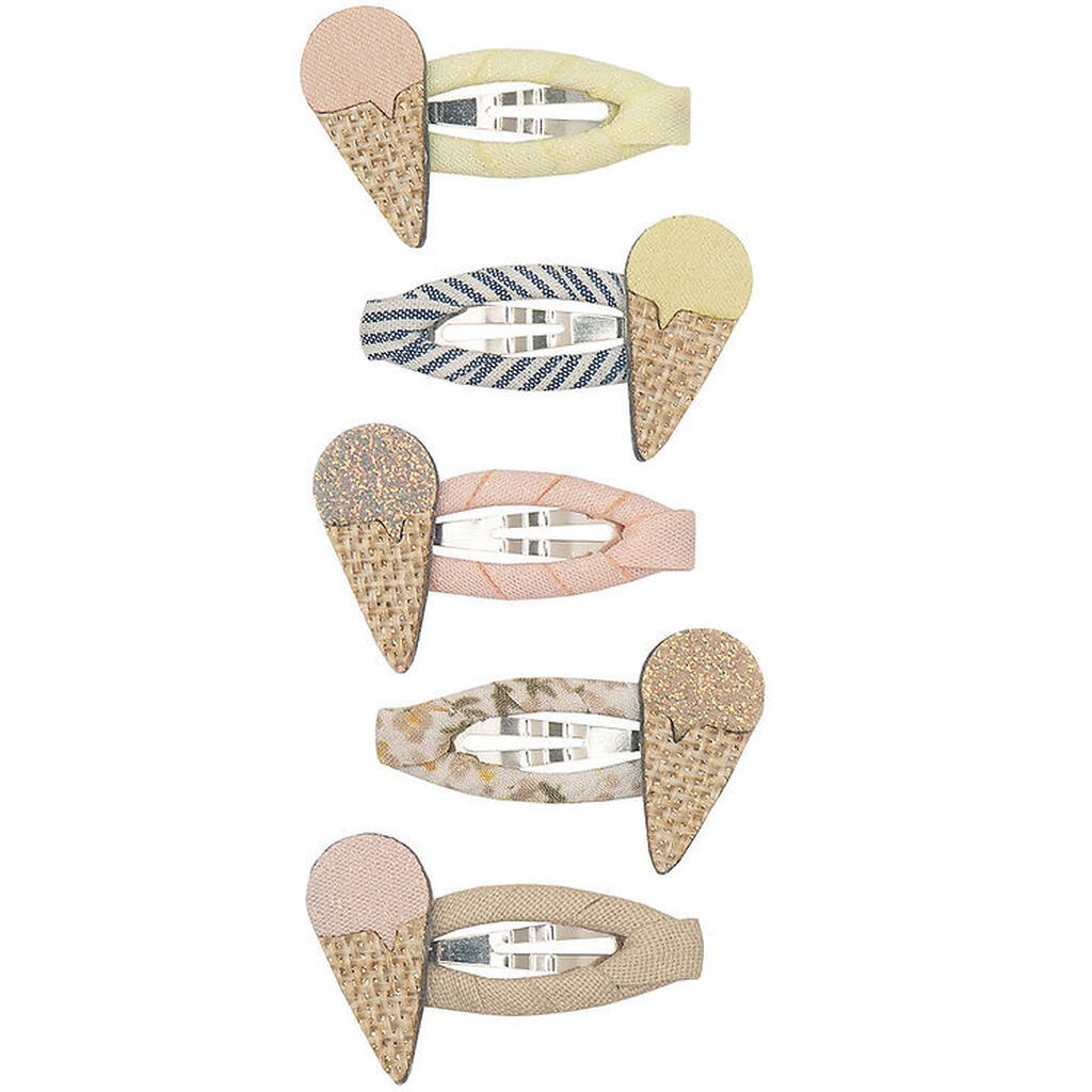Mimi & Lula Hårspænder - 5-pak - 4 cm - Ice Cream Amalfi