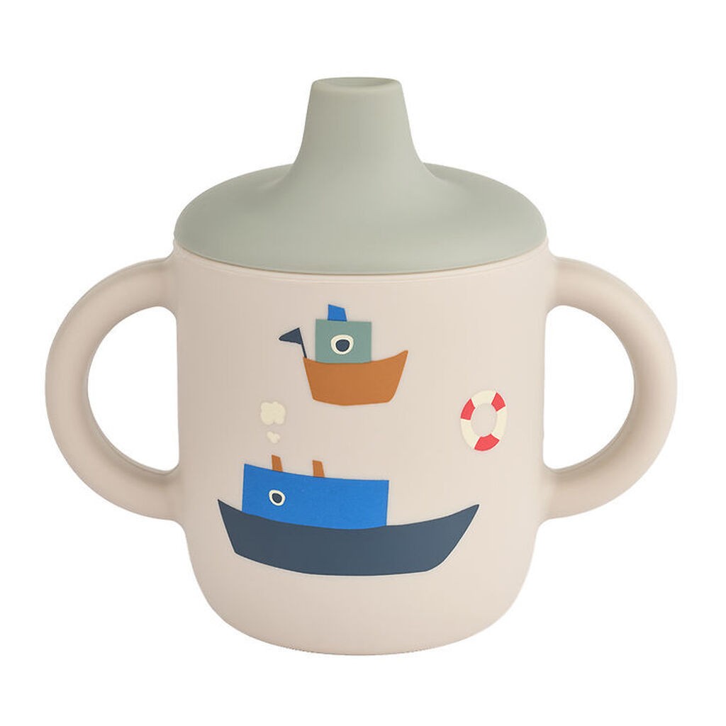 Liewood Kop m. Tud - Neil Sippy Cup - Silikone - Sailing/ Sandy