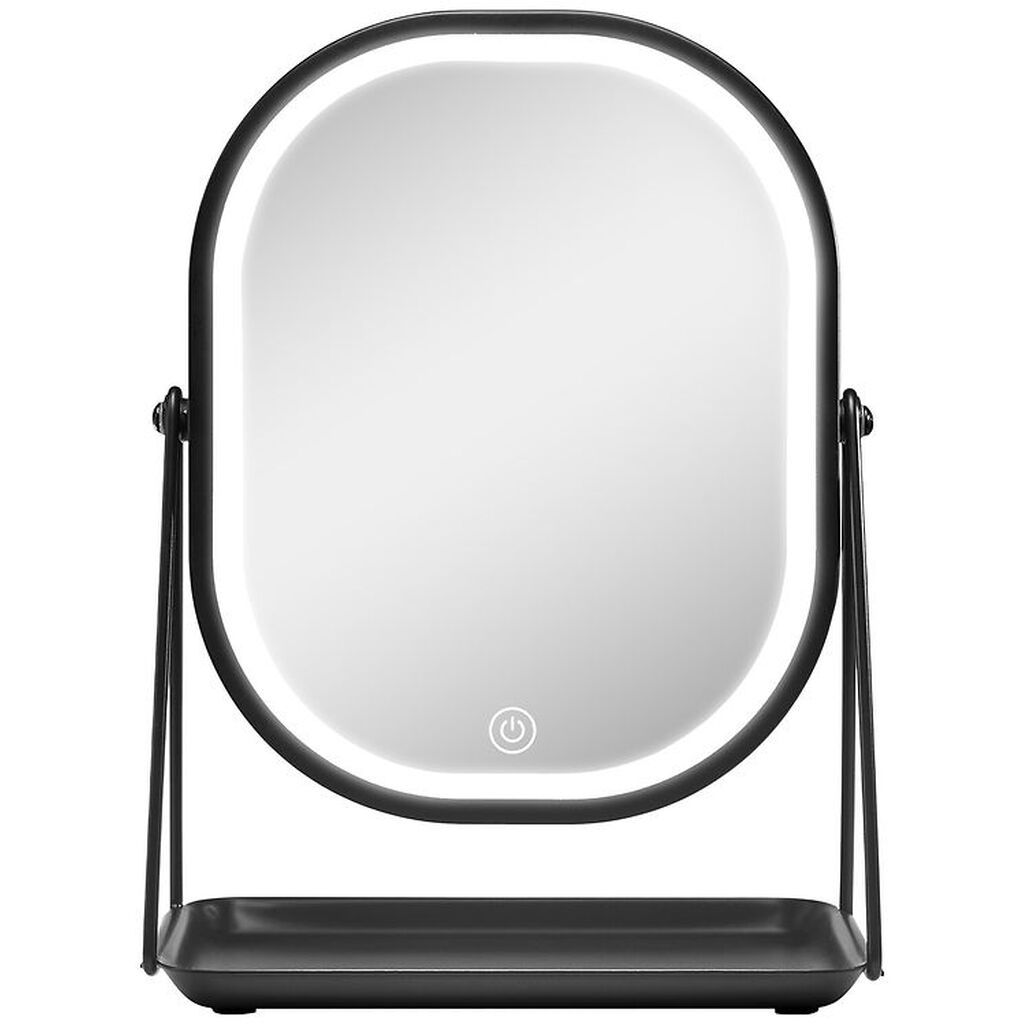 Gillian Jones Bordspejl - Oval - LED/Bakke - Sort