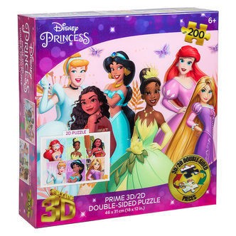 Prime 3D Puzzle Puslespil - 3D/2D - 200 Brikker - Princess