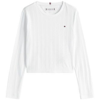 Tommy Hilfiger Bluse - Pointelle - Hvid