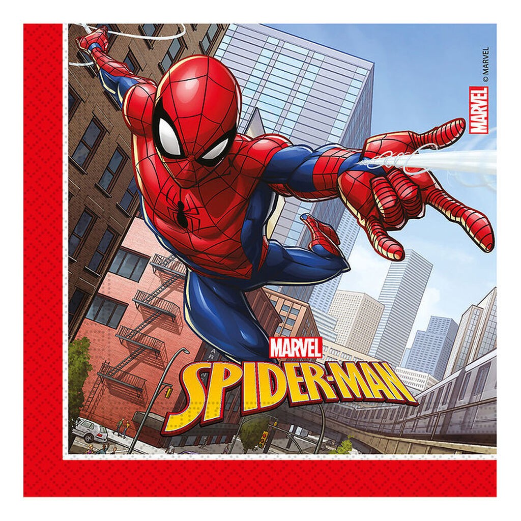 Decorata Party Servietter - 20-pak - 33x33 cm - Spider-Man Crime