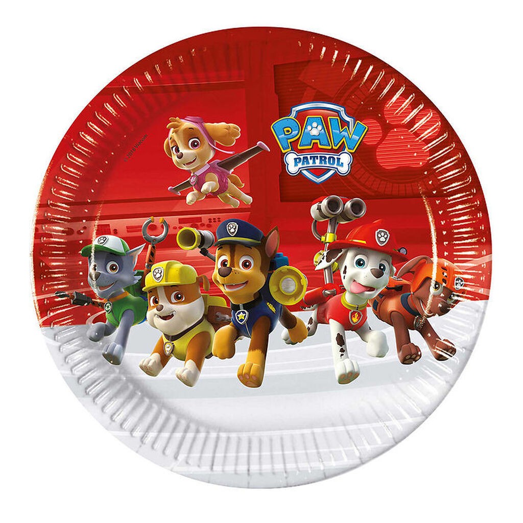 Decorata Party Paptallerkner - 8-pak - 23 cm - Paw Patrol Ready