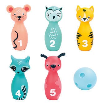 Ludi Bowlingsæt - Dyr - 6 Dele