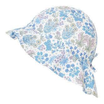 Huttelihut Sommerhat - Soft Chambray m. Blomster