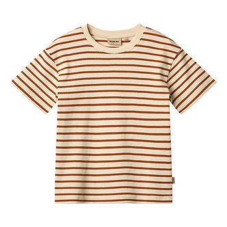 Wheat T-shirt - Fabian - Warm Caramel Stripe