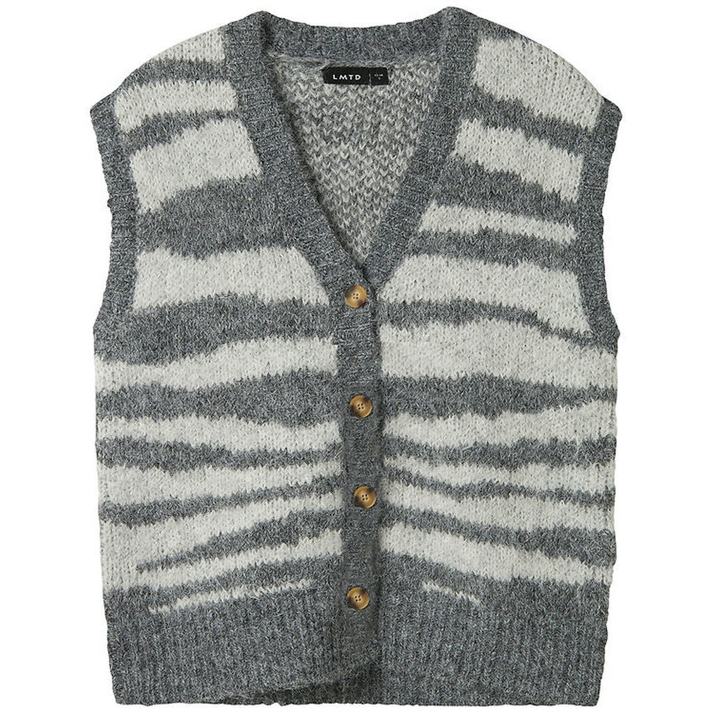 LMTD Vest - NlfNulos - Kort Strik - Dark Grey Melange