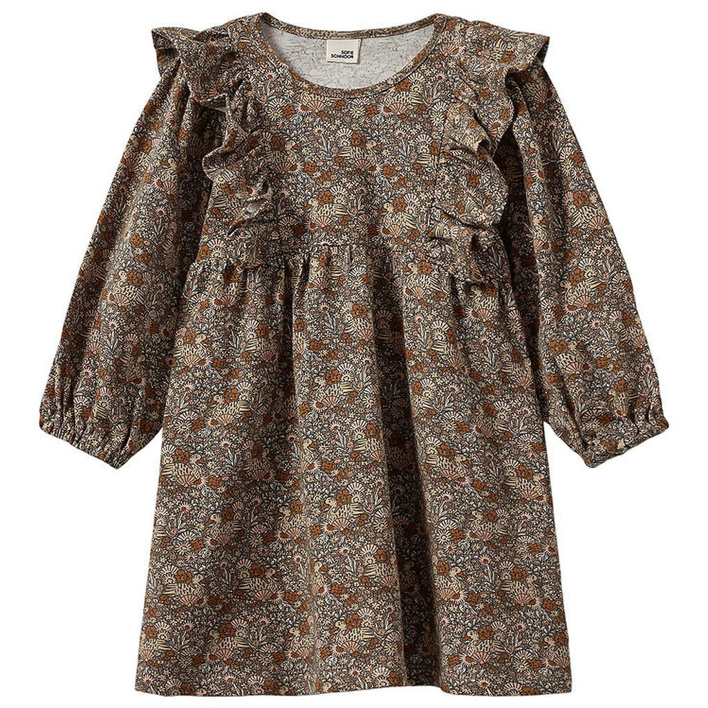 Sofie Schnoor Kjole - LulsSB - Brun m. Blomster