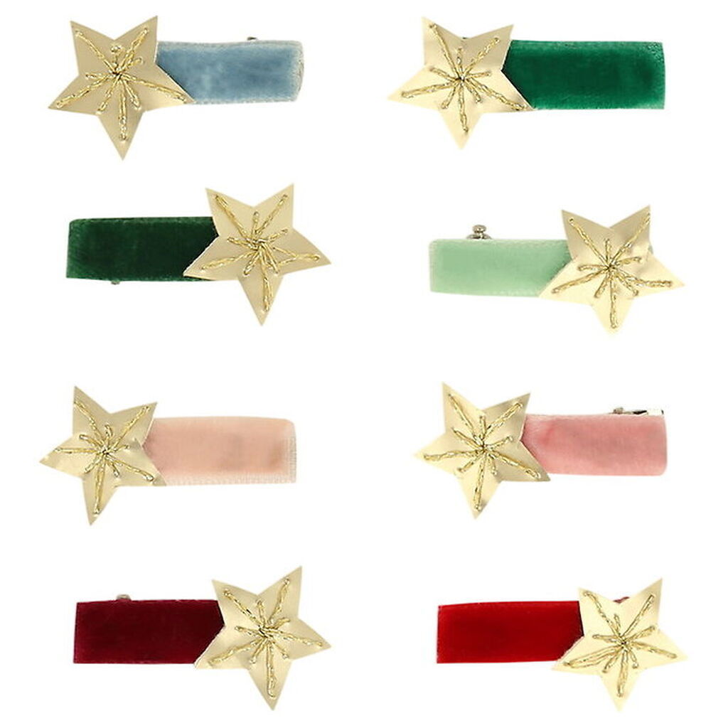 Meri Meri Hårclips - 8-pak - 3,5 cm - Gold Star