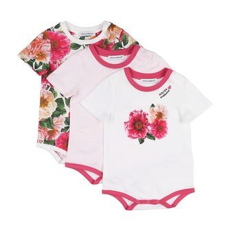 Dolce & Gabbana Gaveæske - Bodyer k/æ - 3 stk. - Hvid/Rosa