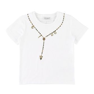 Dolce & Gabbana T-shirt - Hvid m. Krystaller