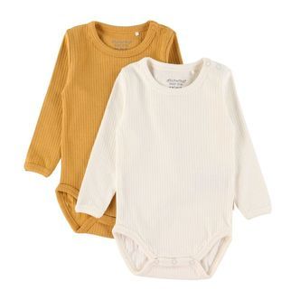 Minymo Bodyer l/æ - Rib - 2-pak - Amber Gold
