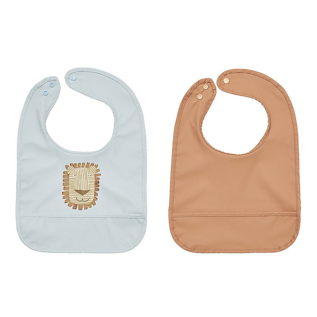 OYOY Hagesmække - 2-pak - Lobo Lion - Caramel/Ice Blue