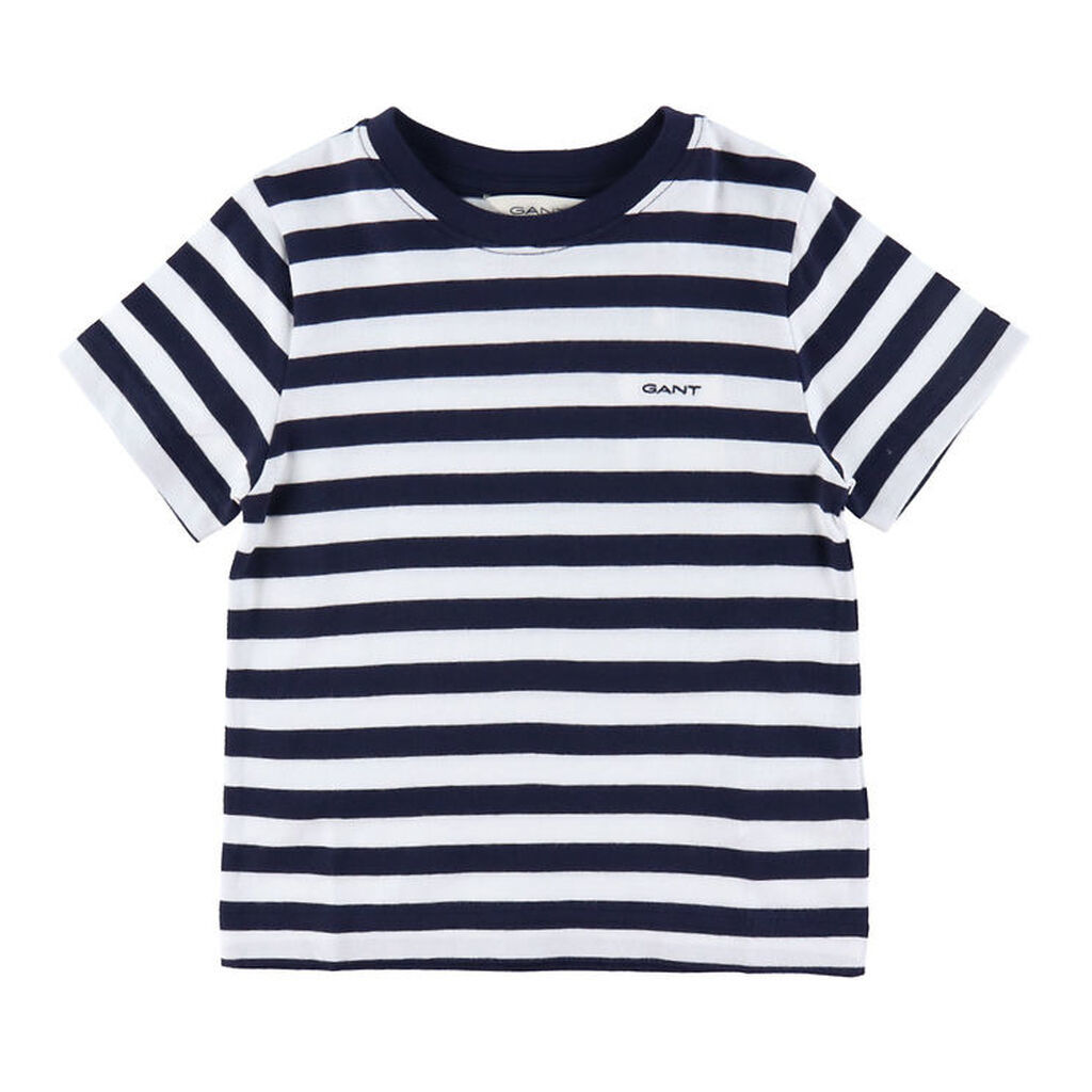 GANT T-Shirt - Striped Shield - Evening Blue