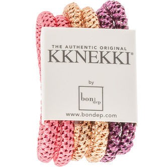 Kknekki Hårelastikker - Slim - 6-pak - Rosa/Brun/Lilla