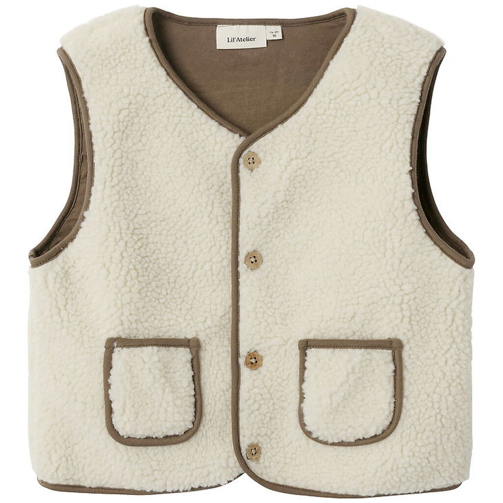 Lil Atelier Fleecevest - Loose - NmnLajo - Turtledove/Shitake