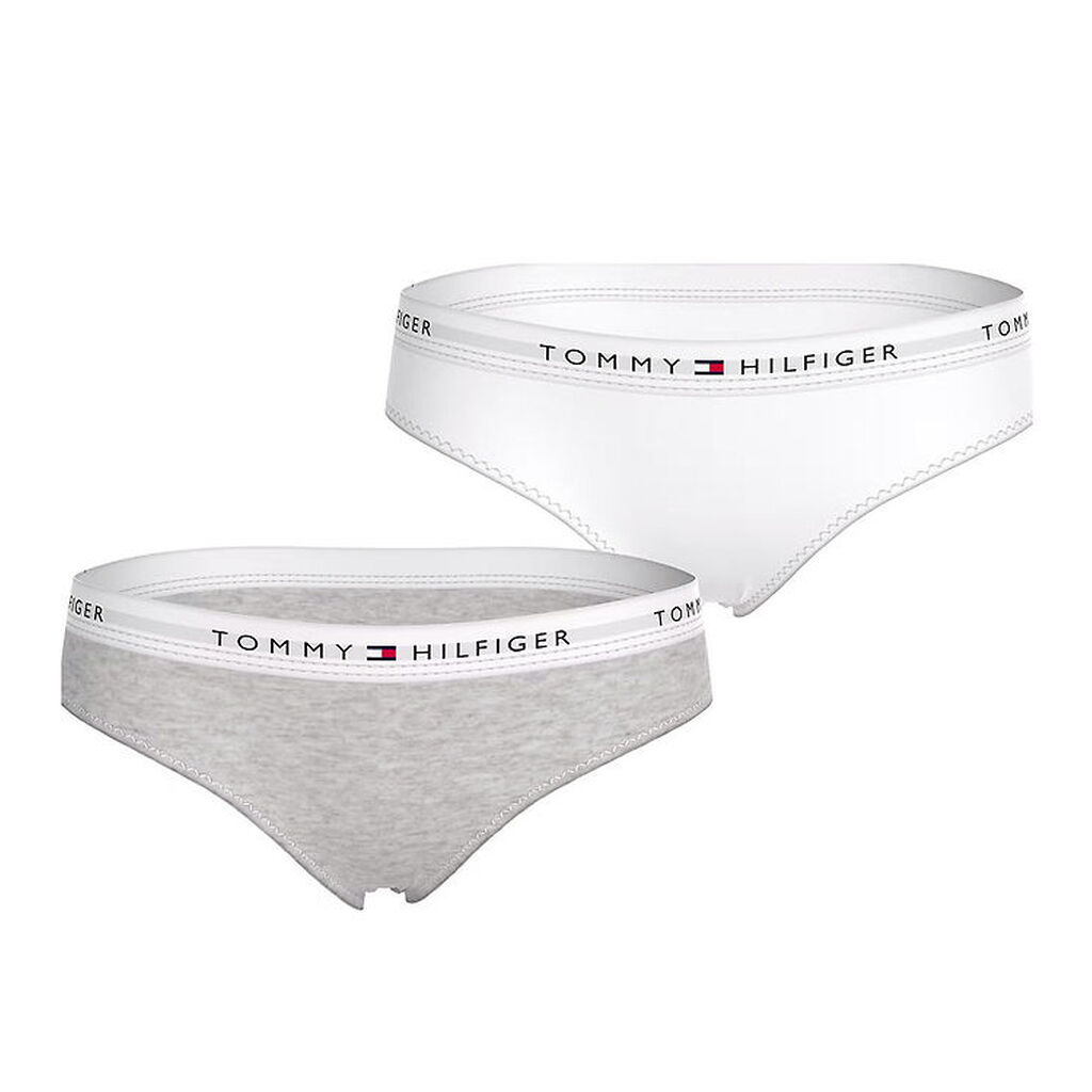 Tommy Hilfiger Trusser - 2-pak - White/Light Grey Heather