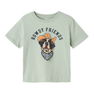 Name It T-shirt - NmmHasse - Aqua Gray m. Print