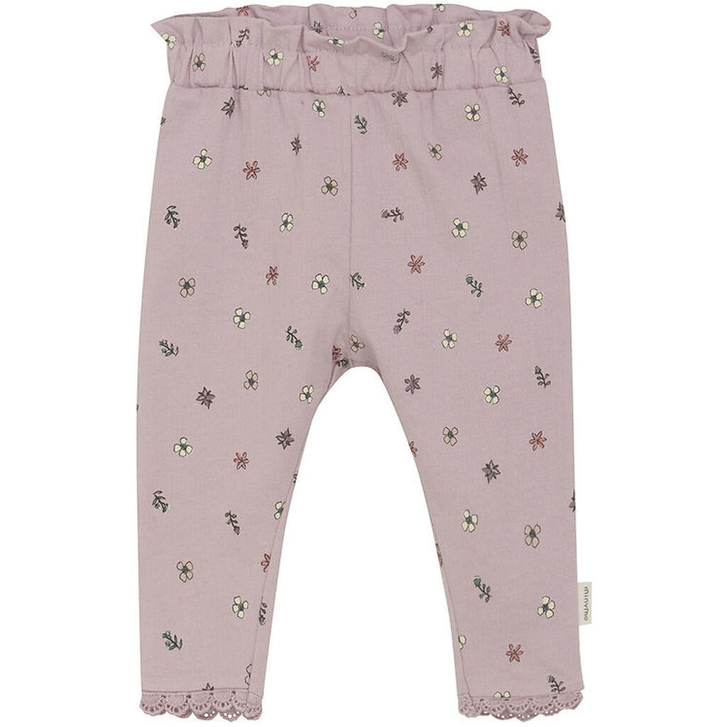 Minymo Bukser - Burnished Lilac m. Blomsterprint