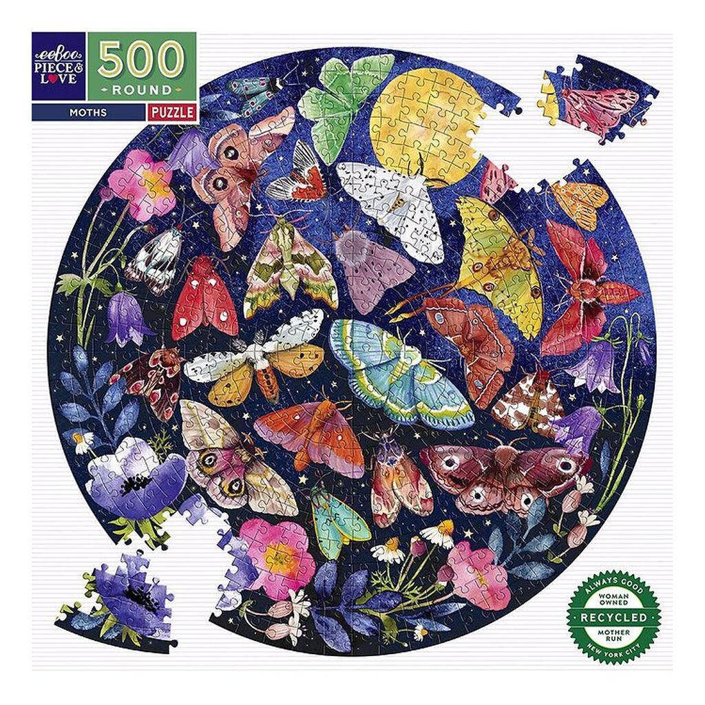 Eeboo Puslespil - 500 Brikker - 58,5 cm - Moths