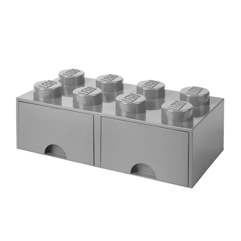 LEGOÂ® Storage Opbevaringsskuffe - 8 Knopper - 50x25x18 - Grå