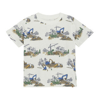 Minymo T-shirt - Marshmallow White m. Print