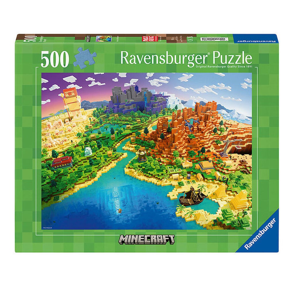 Ravensburger Puslespil - 500 Brikker - World of Minecraft