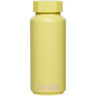 Design Letters Termoflaske - 500 ml - Smile - Gul