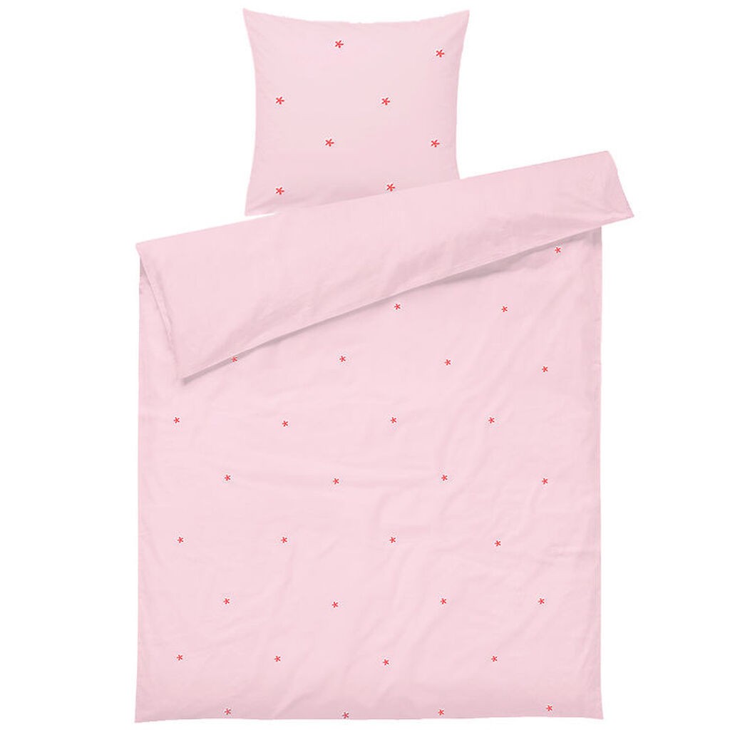 Juna Sengetøj - Daisy - Baby - Pink/Rød